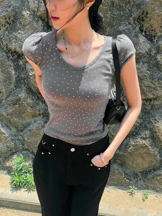 Star Cap Slim Cap Sleeve Short Sleeve T-shirt