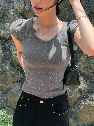 Star Cap Slim Cap Sleeve Short Sleeve T-shirt