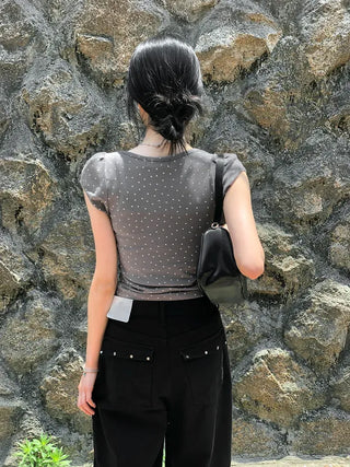 Star Cap Slim Cap Sleeve Short Sleeve T-shirt