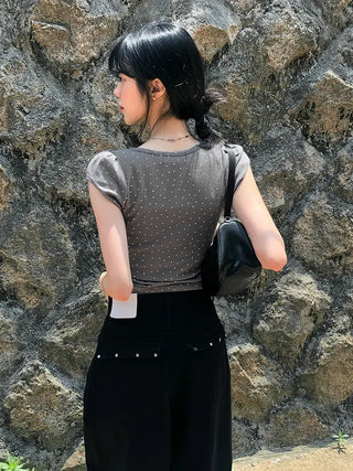 Star Cap Slim Cap Sleeve Short Sleeve T-shirt
