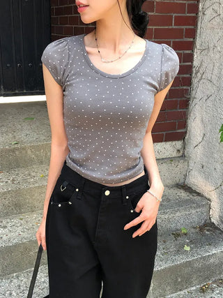 Star Cap Slim Cap Sleeve Short Sleeve T-shirt