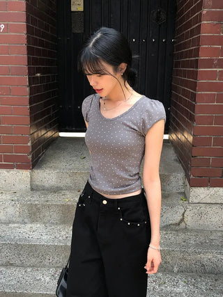 Star Cap Slim Cap Sleeve Short Sleeve T-shirt