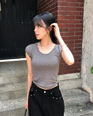 Star Cap Slim Cap Sleeve Short Sleeve T-shirt