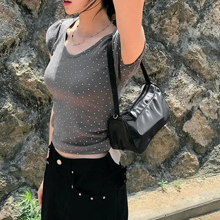 Star Cap Slim Cap Sleeve Short Sleeve T-shirt