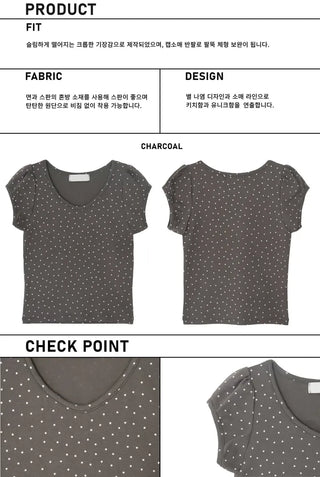 Star Cap Slim Cap Sleeve Short Sleeve T-shirt