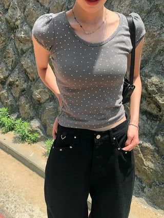 Star Cap Slim Cap Sleeve Short Sleeve T-shirt
