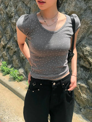 Star Cap Slim Cap Sleeve Short Sleeve T-shirt