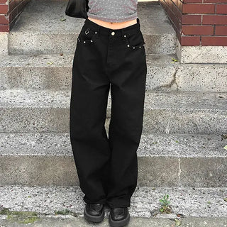 Star Pocket Studded Cotton Balloon Wide Pants