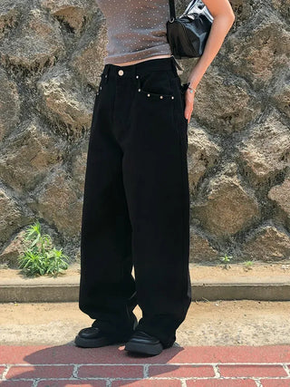 Star Pocket Studded Cotton Balloon Wide Pants