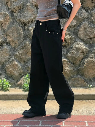 Star Pocket Studded Cotton Balloon Wide Pants