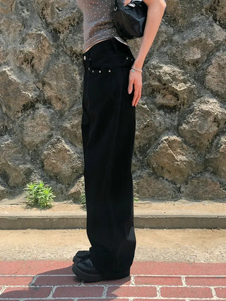 Star Pocket Studded Cotton Balloon Wide Pants