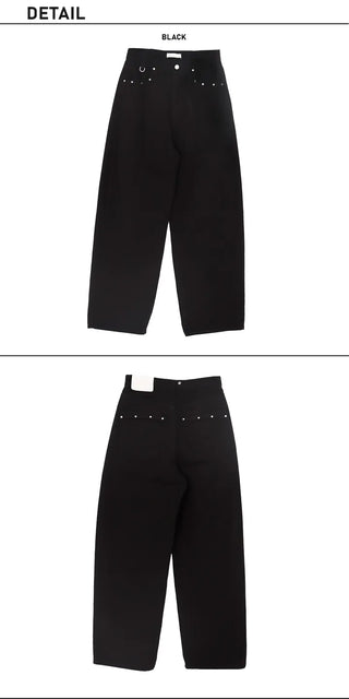 Star Pocket Studded Cotton Balloon Wide Pants