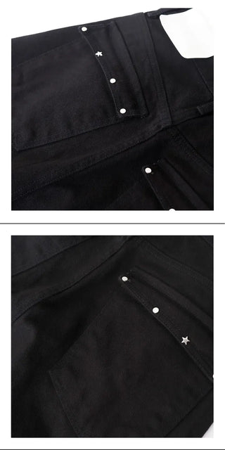 Star Pocket Studded Cotton Balloon Wide Pants
