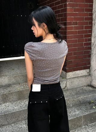Star Pocket Studded Cotton Balloon Wide Pants