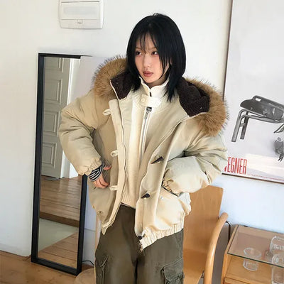 Y2K Toggle Fur Padded Jacket
