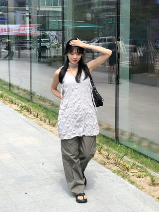 Wrinkle Layered Sleeveless Mini Dress