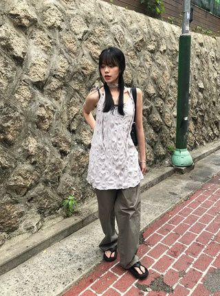 Wrinkle Layered Sleeveless Mini Dress