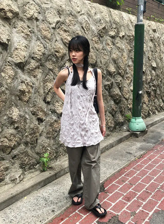 Wrinkle Layered Sleeveless Mini Dress