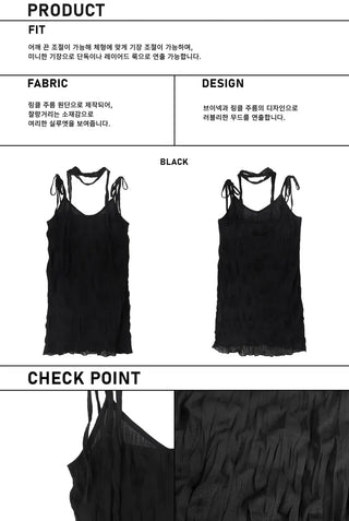 Wrinkle Layered Sleeveless Mini Dress