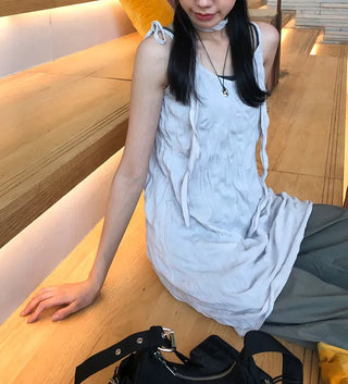 Wrinkle Layered Sleeveless Mini Dress