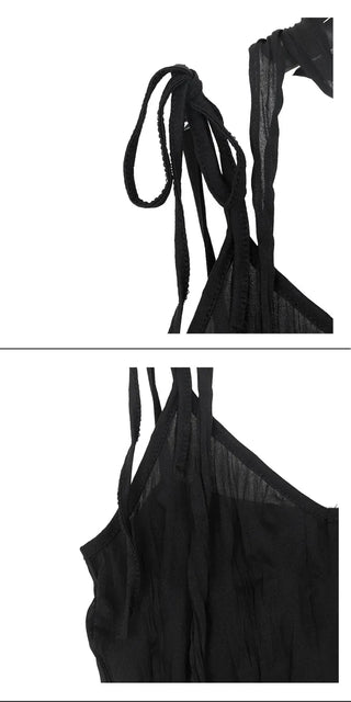 Wrinkle Layered Sleeveless Mini Dress