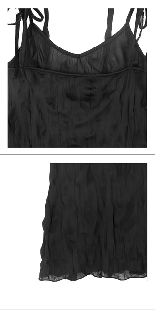 Wrinkle Layered Sleeveless Mini Dress