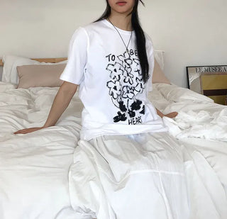 Flower Print Boxy Short Sleeve T-shirt