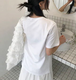Flower Print Boxy Short Sleeve T-shirt