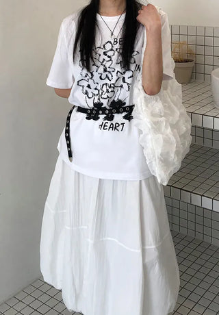 Flower Print Boxy Short Sleeve T-shirt
