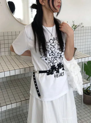 Flower Print Boxy Short Sleeve T-shirt