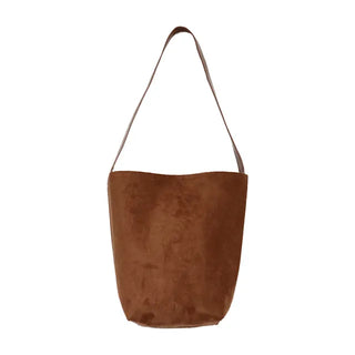 Pointed Suede Basket Bag