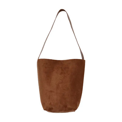 Pointed Suede Basket Bag