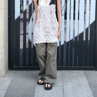 Carpenter Rivet Pocket Cotton Wide Pants