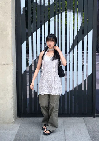 Carpenter Rivet Pocket Cotton Wide Pants