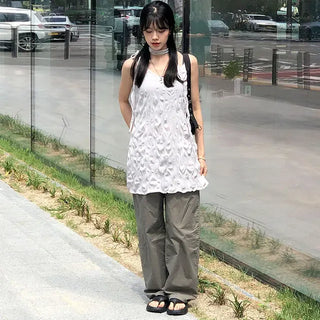 Carpenter Rivet Pocket Cotton Wide Pants