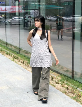 Carpenter Rivet Pocket Cotton Wide Pants