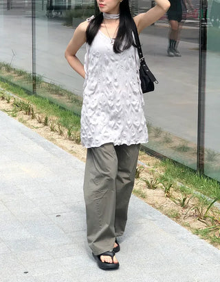 Carpenter Rivet Pocket Cotton Wide Pants