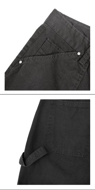 Carpenter Rivet Pocket Cotton Wide Pants