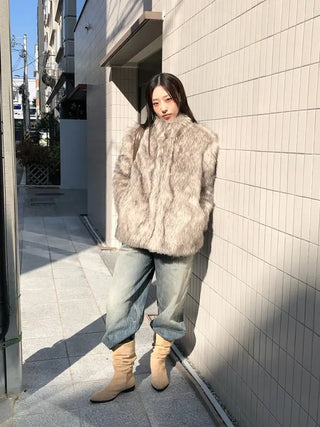 Suede Shirred Long Boots