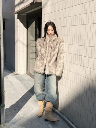 Suede Shirred Long Boots
