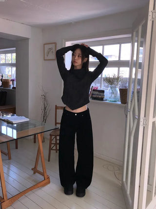 Yves Asymmetrical Knit Zip-up