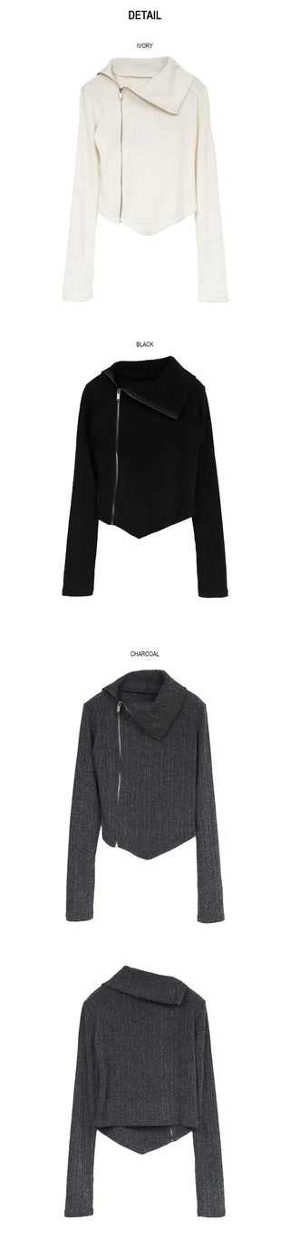 Yves Asymmetrical Knit Zip-up