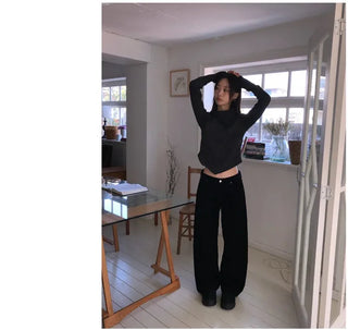 Velvet wide jeans