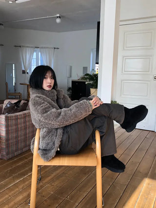 Turtleneck Long Sherpa Jacket