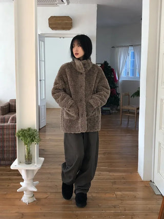 Turtleneck Long Sherpa Jacket