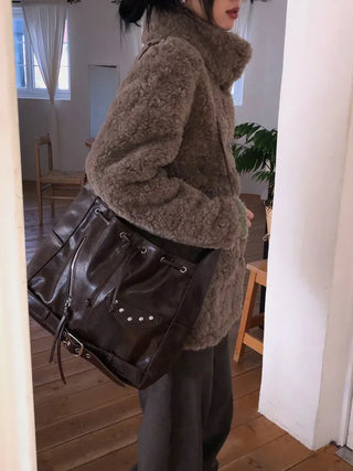 Turtleneck Long Sherpa Jacket