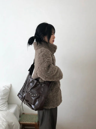 Turtleneck Long Sherpa Jacket
