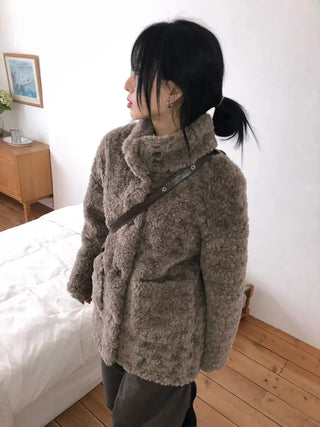 Turtleneck Long Sherpa Jacket