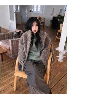Turtleneck Long Sherpa Jacket