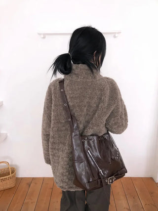 Turtleneck Long Sherpa Jacket